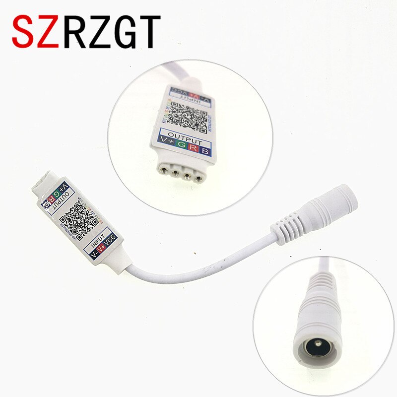 Mini RGB Bluetooth Controller DC 5V 12V 24V Mini Music Bluetooth Controller Light Strip Controller For RGB RGBW LED Strip: White