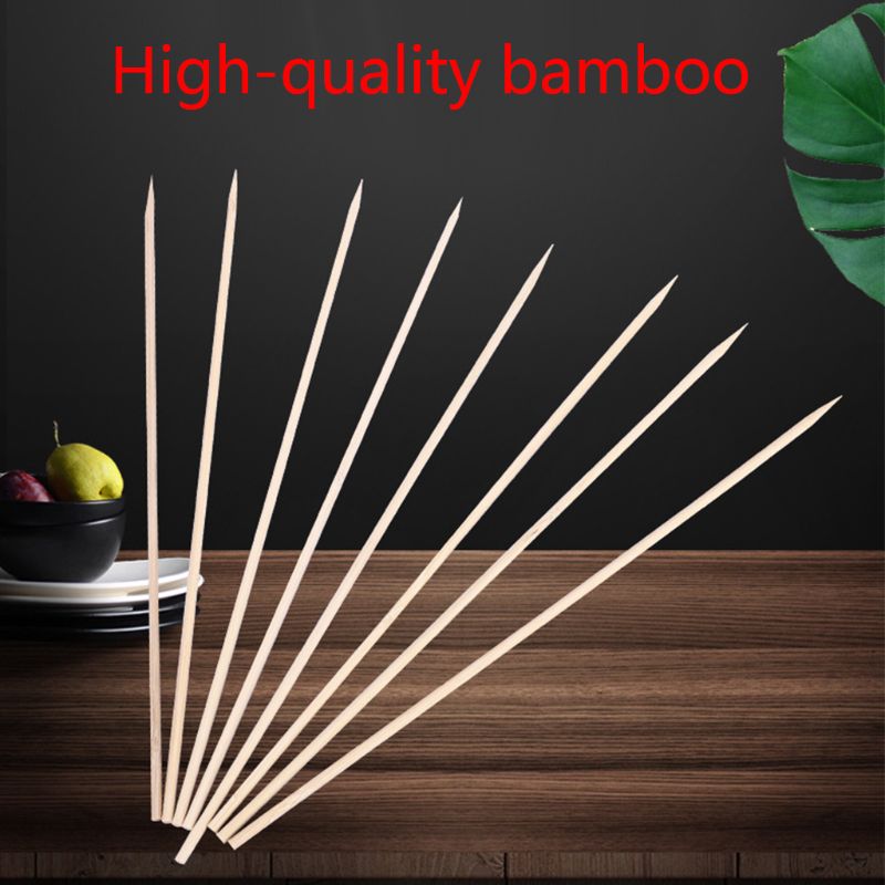 50 Uds de bambú pinchos barbacoa varillas de Kebab bufé comida desechables a barbacoa palos