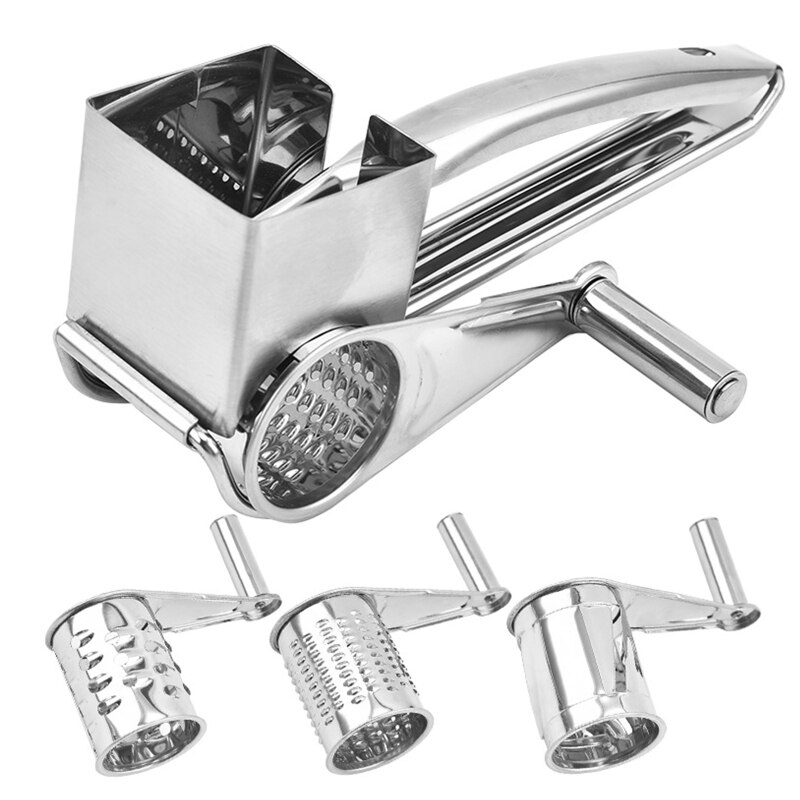 Hand Cranked Cheese Grater Stainless Steel Rotary Vegetable Carrot Ginger Slicer for Home Kitchen Shredder Butter Cutter Grinder: Three planer set