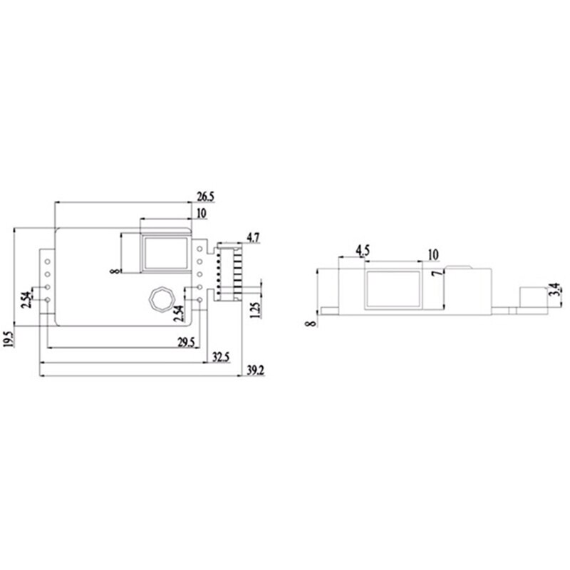 MH-Z19B infrarrojos CO2 Módulo de Sensor de MH-Z19B Gas de dióxido de carbono Sensor para CO2 Monitor 0-5000Ppm