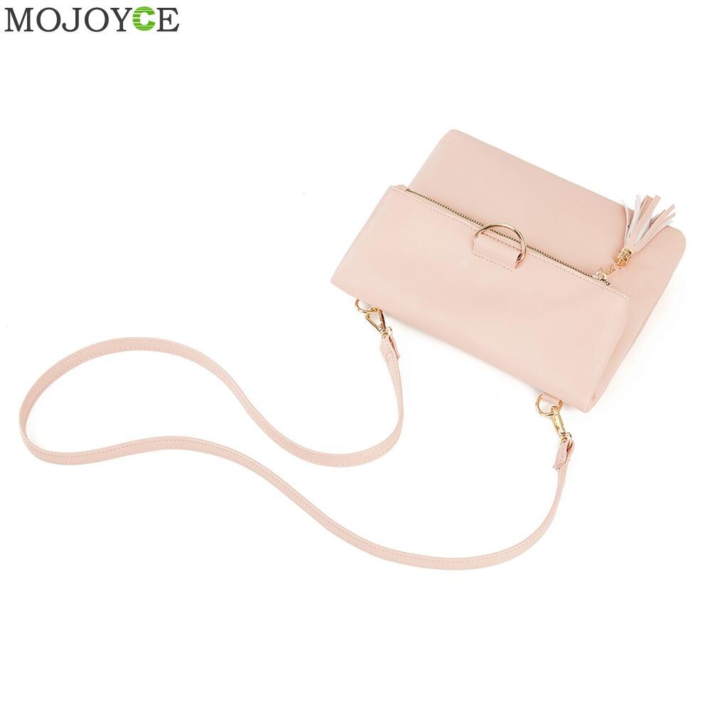 Quasten Frauen Schulter Umhängetasche PU Leder Geldbörse Feste Farbe lässig Damen Mädchen Crossbody Handtaschen