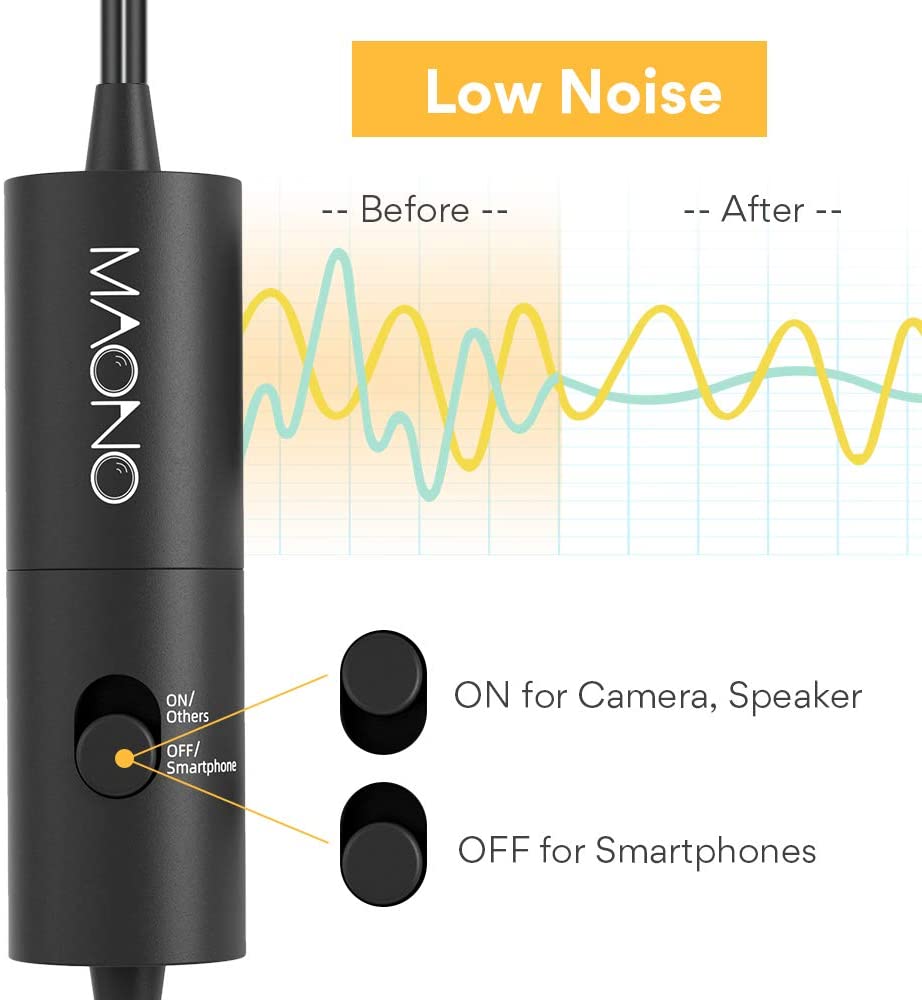 MAONO Dual Lavalier Microphone HandsFree Clip-on Lapel Microphone Mini Collar Condenser Mic for Camera DSLR Phone PC Laptop