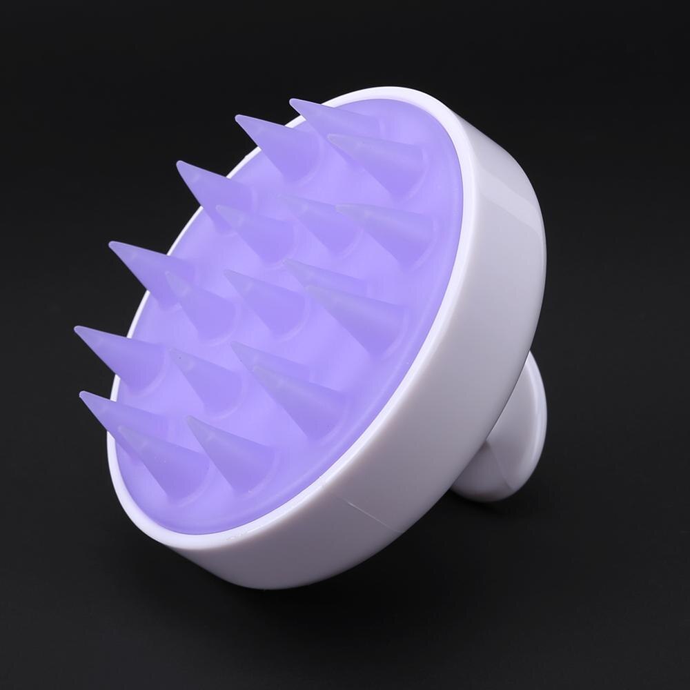 Mini Handheld Silikon Kopf Körper haar Massage Pinsel Shampoo Haar Waschen pinsel Dusche Pinsel Bad Spa Abnehmen: purple white