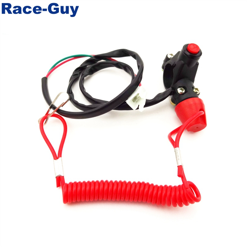 Off Tether Safety Stop Kill Switch Push Button For 2 Stroke Mini Moto Dirt ATV Quad 4 Wheeler Minimoto Pocket Bike