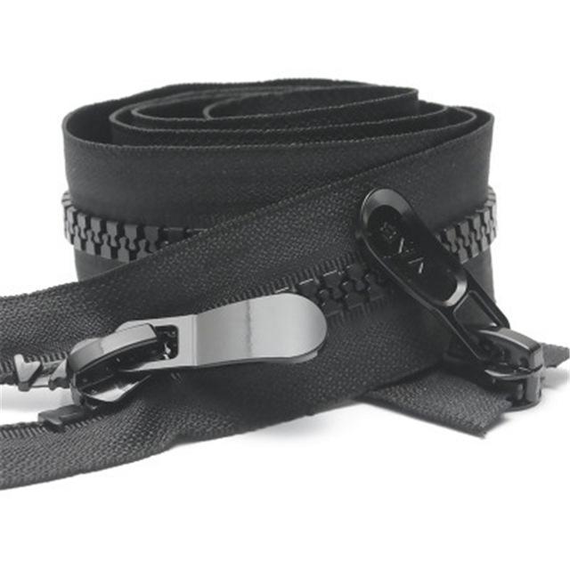 No. 8 resin double opening large zipper long down jacket zippers for sewing double head two-way cotton coat VAB zipper FZ83: Black 80CM