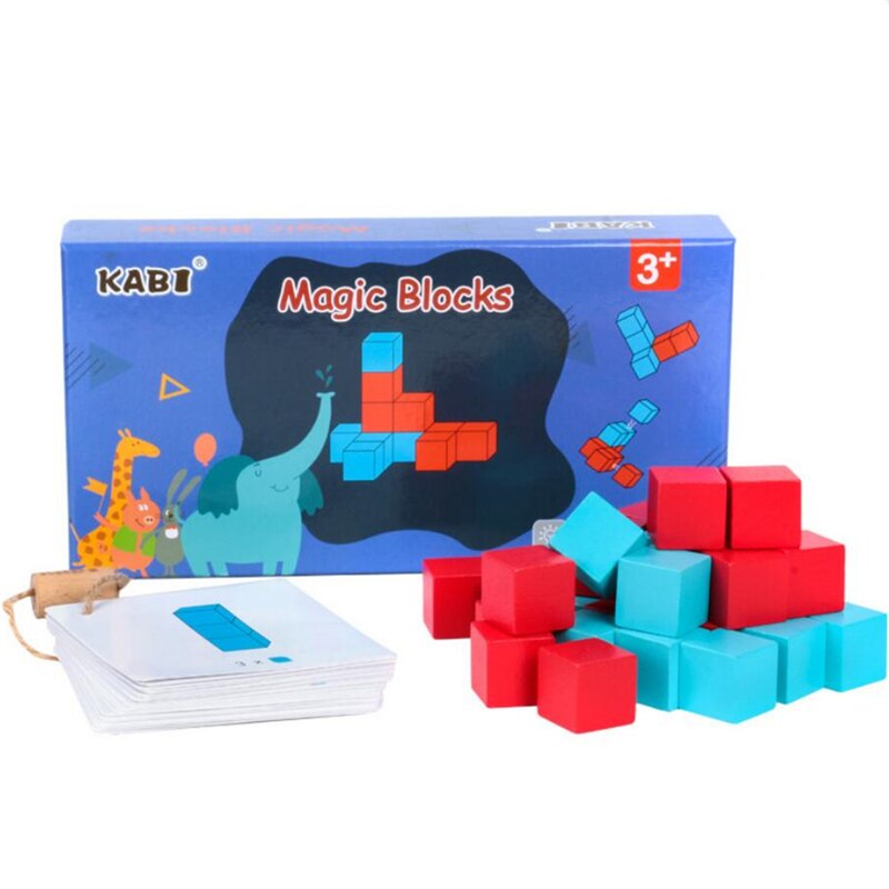 Colorato Cubi di Legno Blocchi di Costruzione per Bambini bambino Precoce Giocattoli Educativi per Bambini di colore Di Legno Geometriche Piazze Giocattoli: Default Title