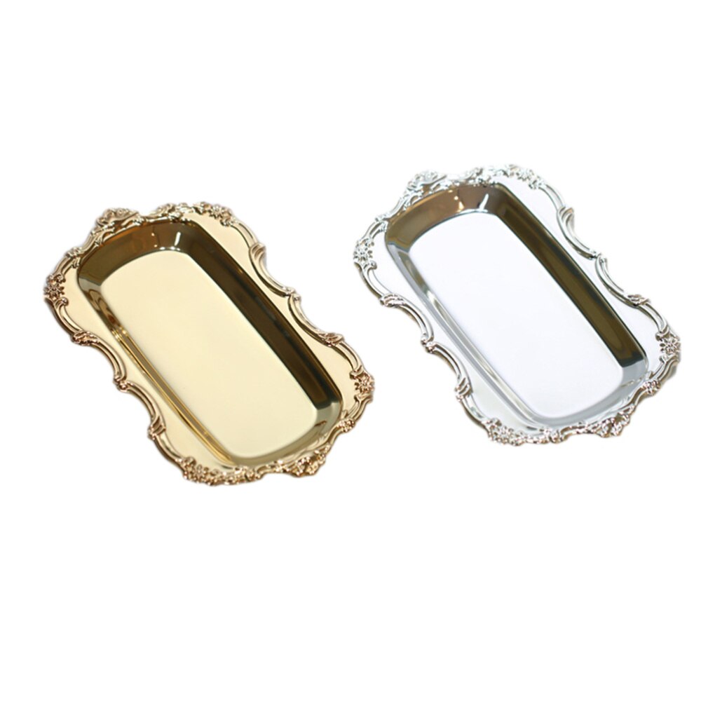 1PC Dessert Tray Rectangle Exquisite Decorative Snacks Cake Dessert Tableware for Party Wedding