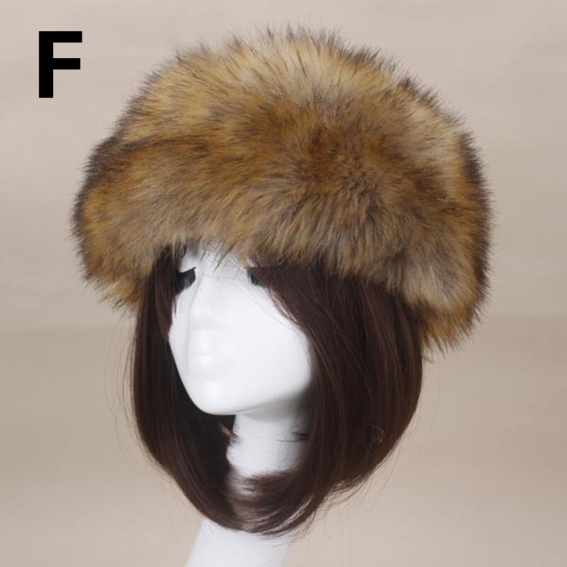 Winter Elastische Oorbeschermers Tulband Dikke Harige Haarband Fluffy Russische Faux Fur Vrouwen Bont Hoofdband Hoed Outdoor Earwarmer Ski Hoeden: 06
