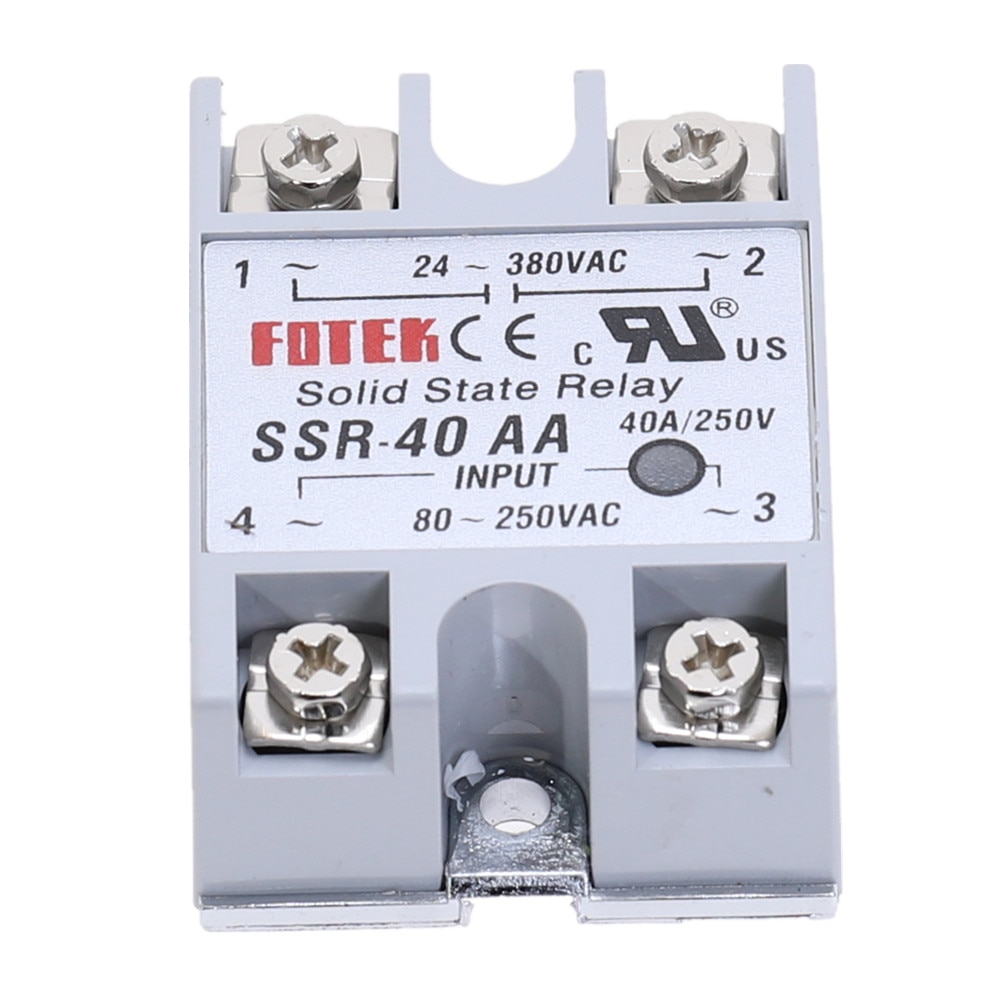 1 stk ssr -40aa 40 aa fast stat relémodul 80-250v ac inngang 24-380 vac 40a
