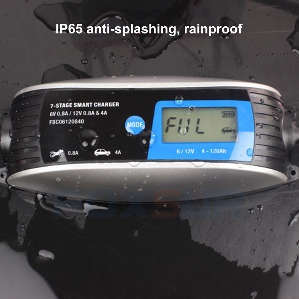 FOXSUR 6V 12V Motorcycle & Car Automatic Smart Waterproof Battery Charger EFB AGM GEL Pulse Repair Battery Charger