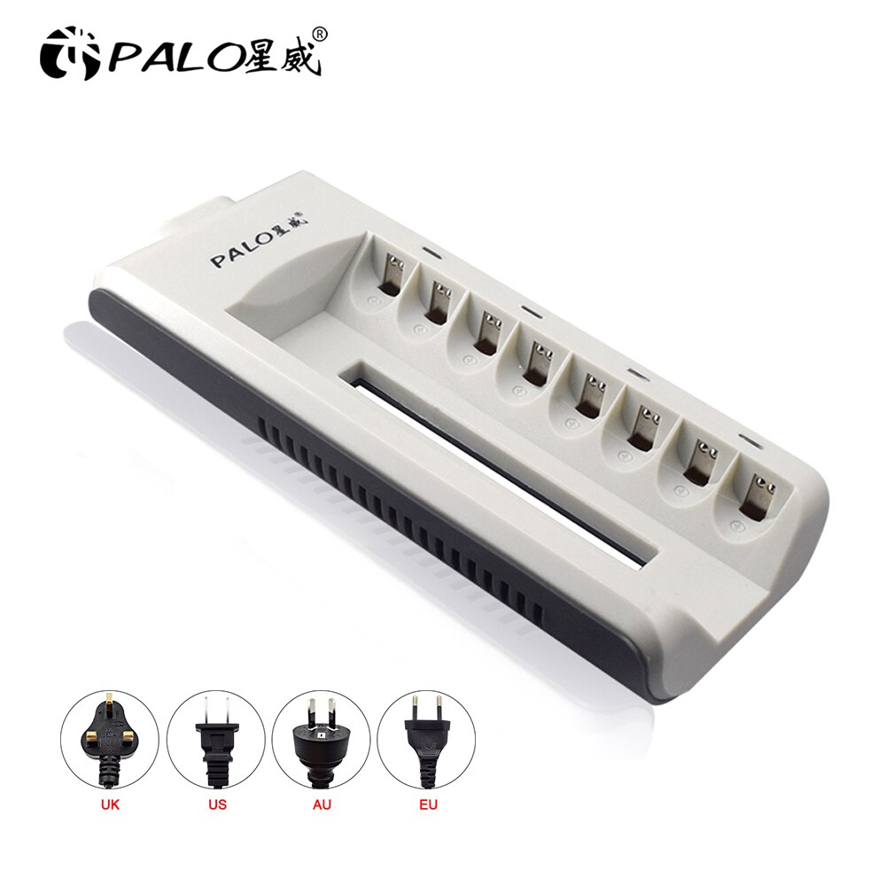 PALO 4-48 slots AA AAA battery charger smart fast chargers for 1.2V AA AAA 2A 3A ni-mh ni mh batteries: 8 slots C69 / us