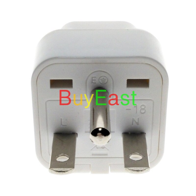 Universal World to North American US NEMA 6-15P Electrical Plug Adapter convert UK/EU/US/AU/China/Japan.... WT: White / White