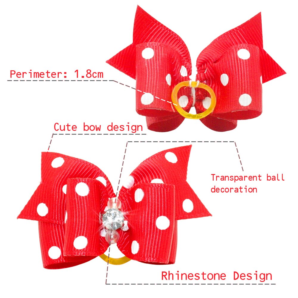 20/50/pcs Leuke Pet Grooming Accessoires Hond Haarelastiekjes Met Elastiekjes Crystal Rhinestone Boutique Voor Lange haar Kleine Hond Kat