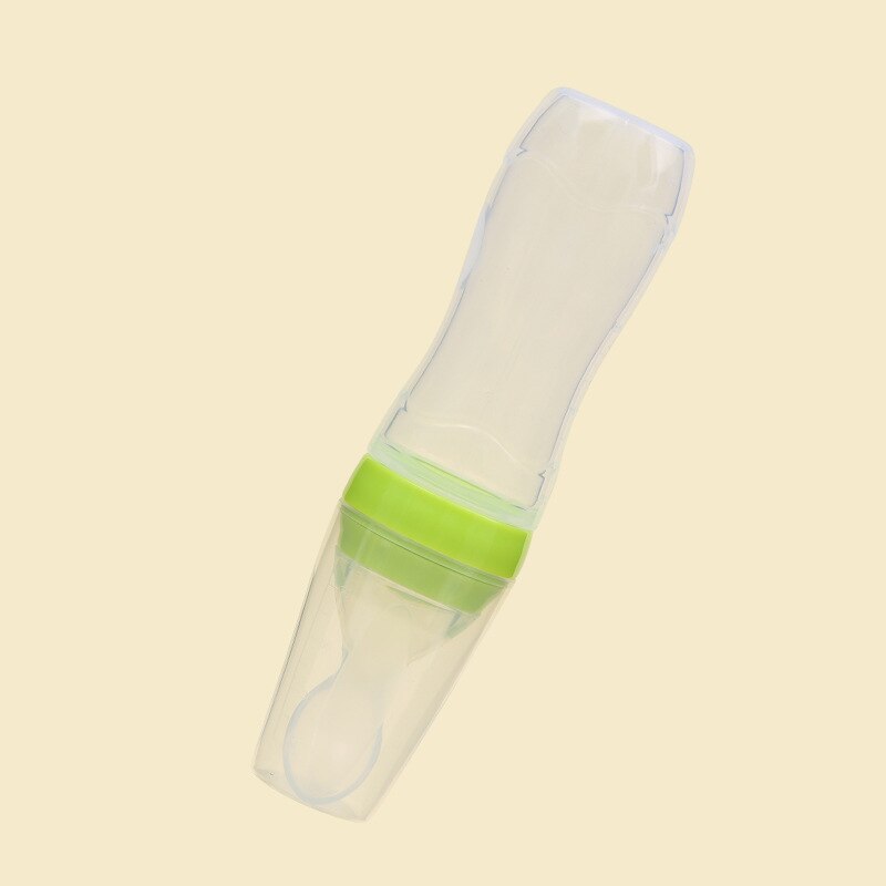 120Ml Veilig Pasgeboren Baby Zuigfles Peuter Siliconen Squeeze Voeden Lepel Melk Fles Baby Training Feeder: Green