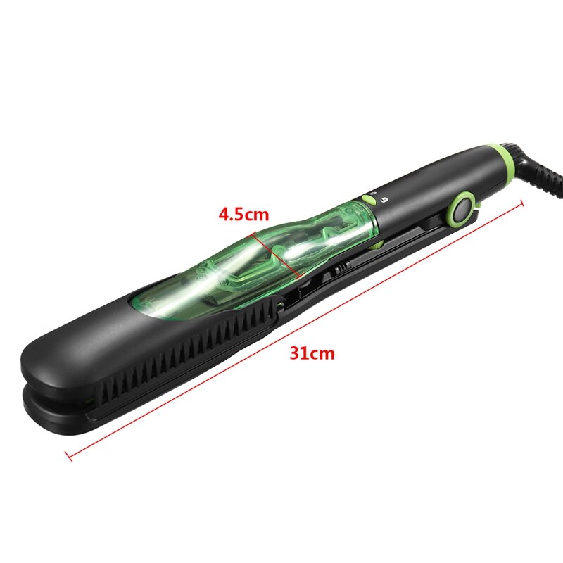 Ceramic Steam Hair Straightener, 110-240V, with 6 Automatic Steam Holes Negative Ions for Dry & Wet Hair EU Plug
