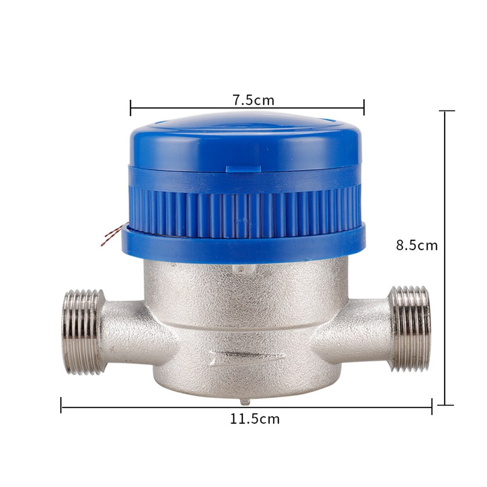 Medidor de agua fría para jardín, uso doméstico con accesorios gratuitos, medidor de medición de agua con puntero giratorio mecánico ajustable 360