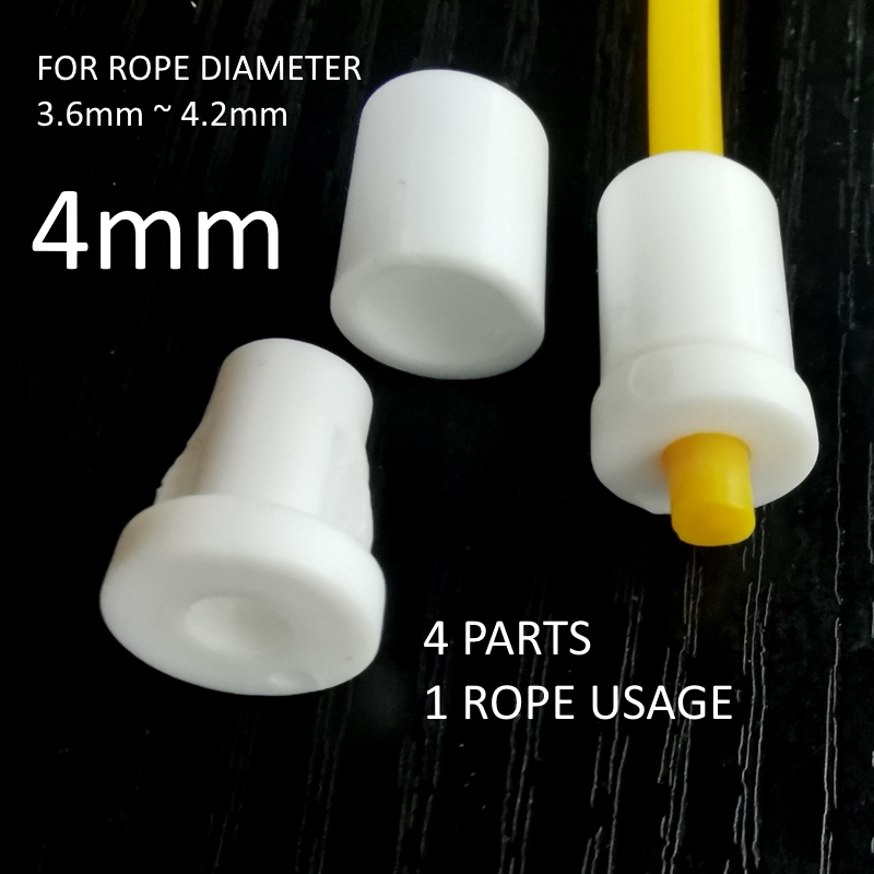 Kit de bloc de verrouillage de corde à sauter, pièce de rechange, accessoires d&#39;engrenage, 4mm 4.5mm 6mm 7mm: 4mm white x 1 pair