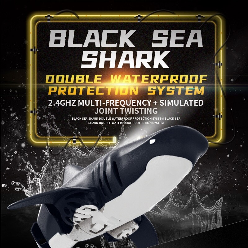 2.4G 4 Channel High Speed Remote Control Boat Simulation Shark Boat with Light Effects Underwater Game Toys