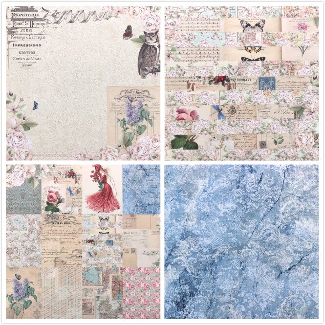 Kscraft 12 ark minnen scrapbooking kuddar papper origami konst bakgrundspapper kort göra diy scrapbook papper hantverk