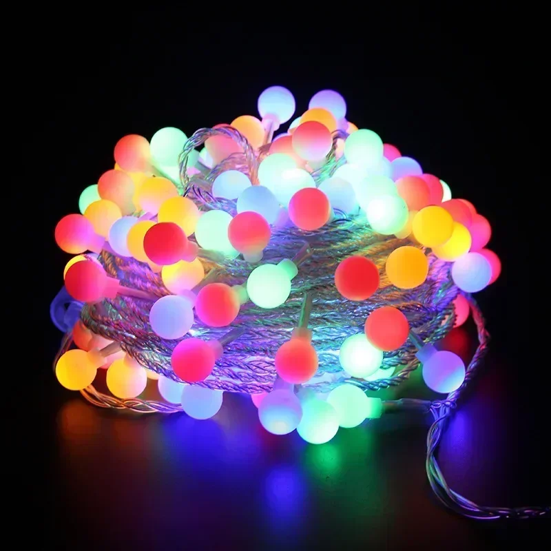 Guirnalda de luces LED con gotas de agua y batería, guirnalda impermeable para decoración exterior, luces Fariy, Navidad, boda, jardín, habitación: Blanco / 6-10 W