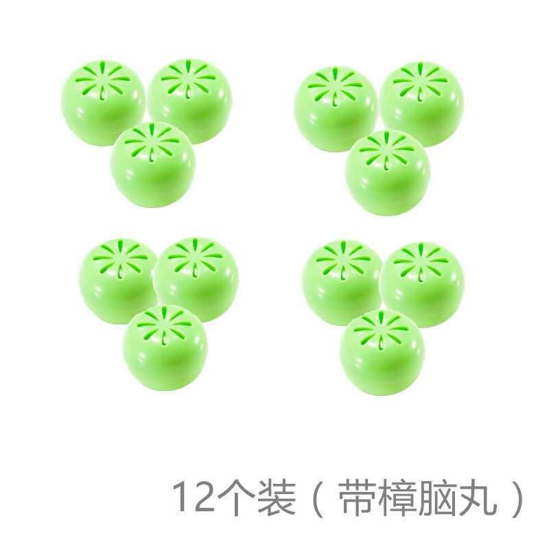 Mottenballen Vochtbestendige Mot-Proof Meeldauw-Proof Muggenspray Sanitaire Bal Kleding-Geur Verwijderen Doos: 12 green mothballs