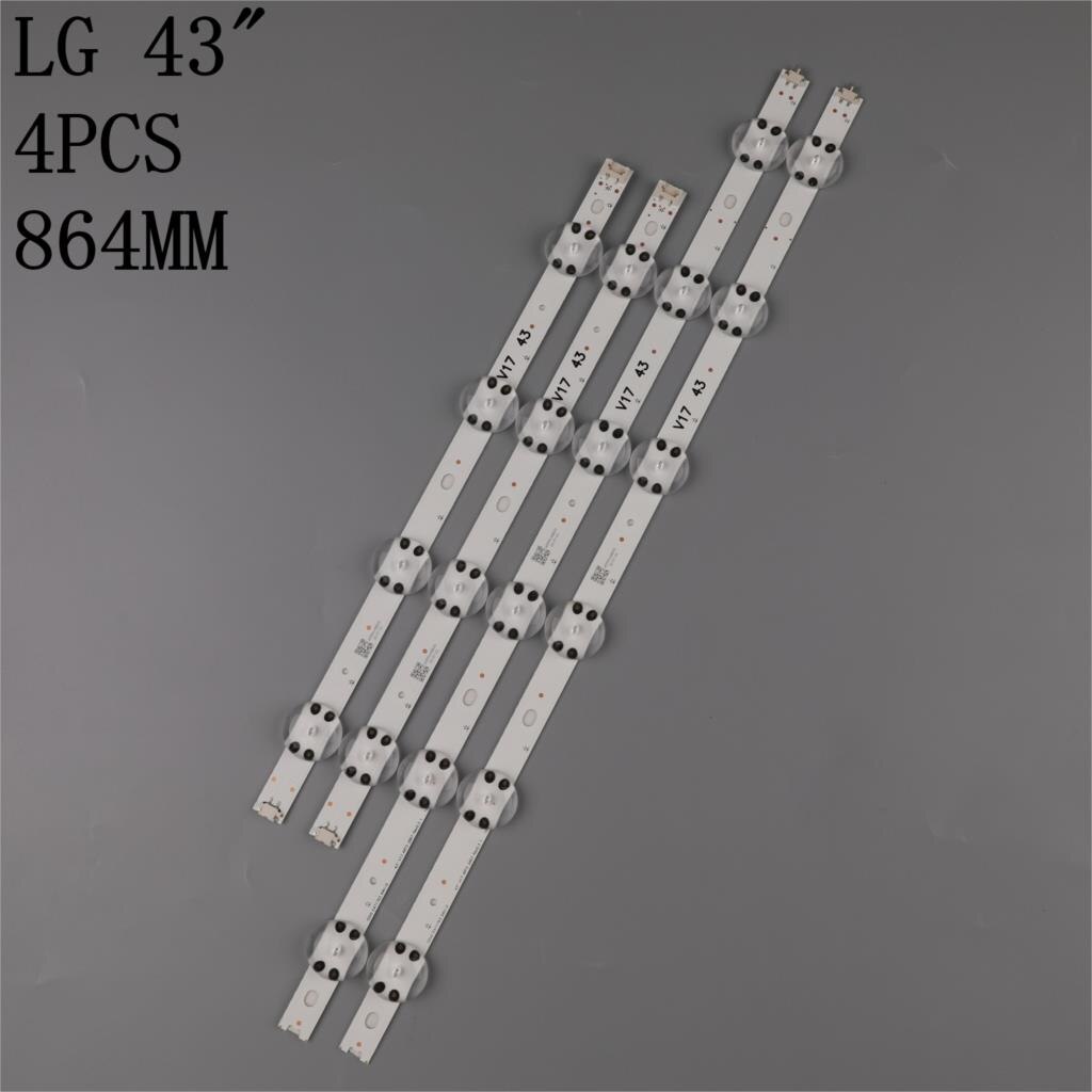 4 x LED Backlight for LG 43" V17 ART3 2867 TV 43UF6500 43VH6100-CB LC430DQE 43LJ614V 43LV340C 43UJ6565 6916L-2744A/2743A 10-LEDs
