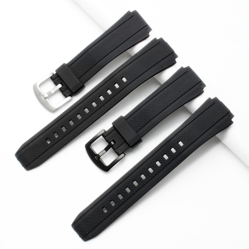 Silicone Rubber Sports Watch Strap For Casio 5119 Edifice EF-552 Watchband EF-552D-1A Men's Bracelet Stainless Buckle Black 20mm