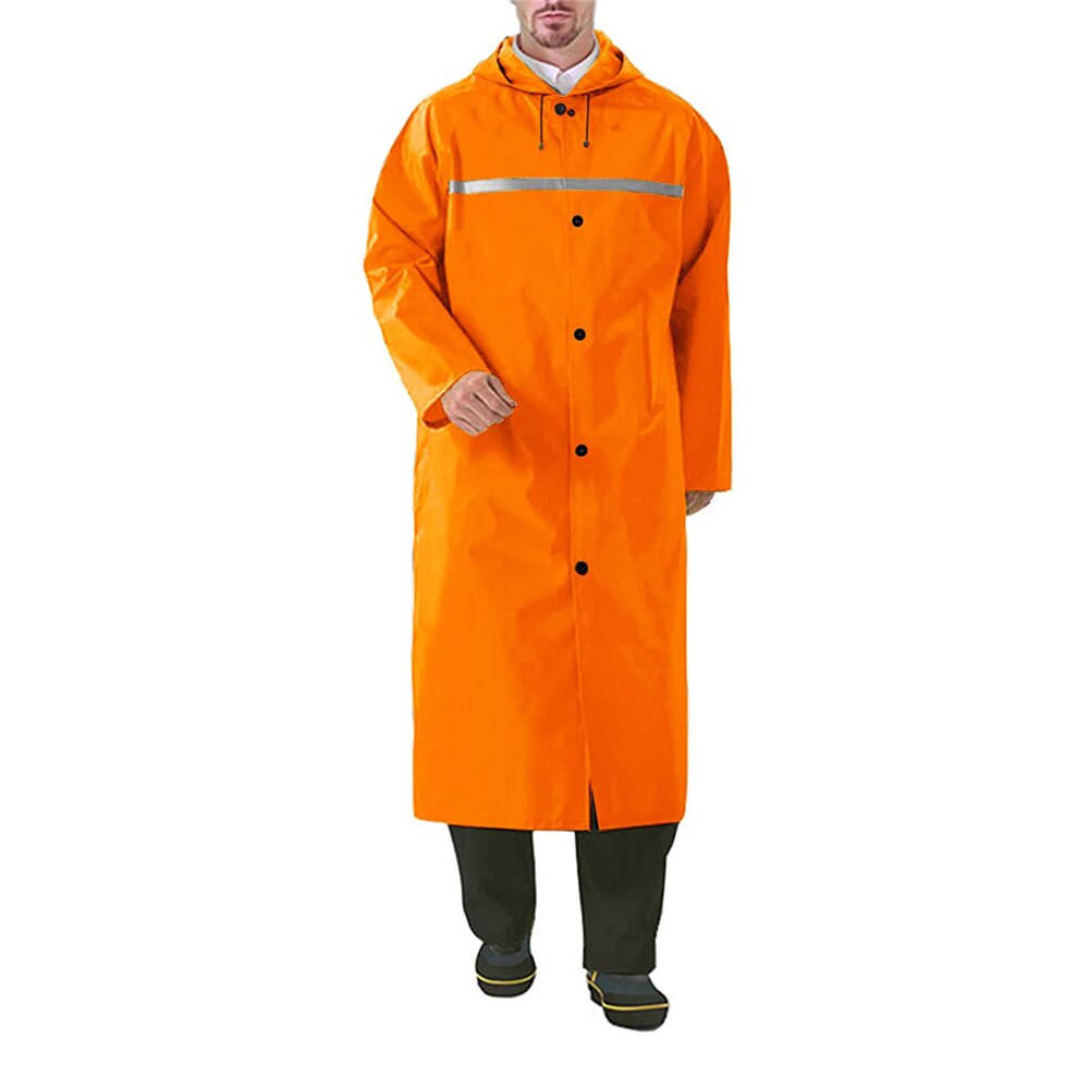 TACVASEN Waterproof Rain Jackets Men's Outdoor Raincoats Water Resistance Raincoat Hiking Camping Working Rainwear Hooded Jacket: Orange / CN XL (US M)