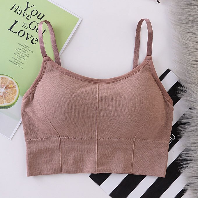 Sujetador deportivo transpirable para mujer, ropa interior antisudor a prueba de golpes, chaleco sin tirantes para Yoga, gimnasio atlético, correr, Fitness, última novedad H02: Bean paste