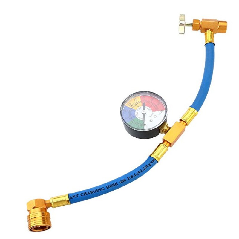 Recharge Measuring Hose Gauge Valve Refrigerant Pipe R134A With Gauge 1/2 Thread Car Auto AC Air Conditioning Gauges