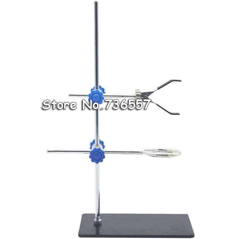 Metal Mini Lab Bracket Retort Support Stand Clip Clamp Flask Alcohol Bottle Laboratory Education Supplies Equipment High 30cm