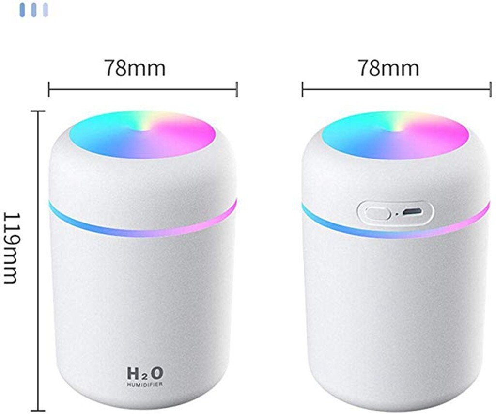 Minihumidificador para el Hogar, difusor de Aroma de luces Led nocturnas, filtro de agua de acampada, instrumento para Hogar, Humidificador de niebla fría de 300ml, n. ° 4