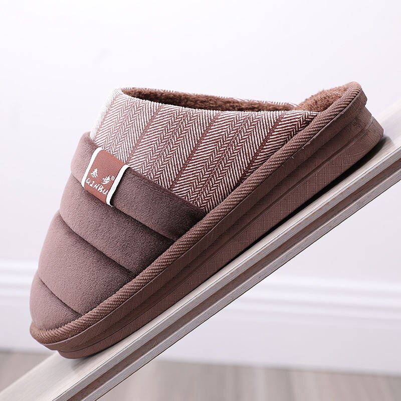 Hommes pantoufles grande taille 48 chaussons pour hommes court en peluche troupeau maison pantoufles pour hommes antidérapant couture doux mâle chaussures maison