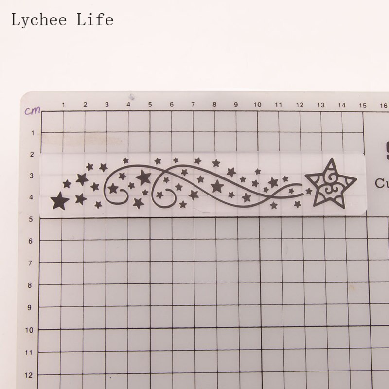 Lychee Life Star Pattern Plastic Embossing Folder For Card Scrapbooking Photo Album Paper Making Craft Template Stencils