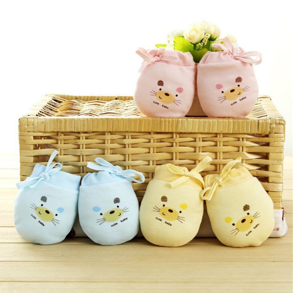Spring 0-3months 100% cotton baby proof gloves Neonatal gloves comfortable breathe freely baby gloves newborn baby mitten