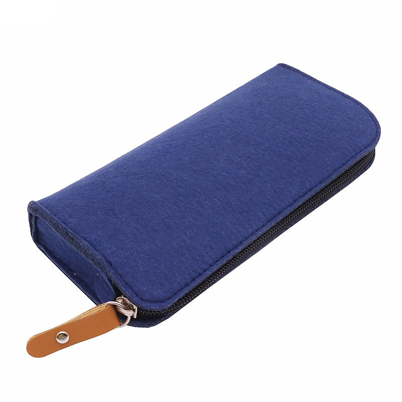 Felt pencil case Fountain pen apple pencil case Ballpoint pen cute pencil cases Gel pen chool pencil case kawaii pencil case: Indigo