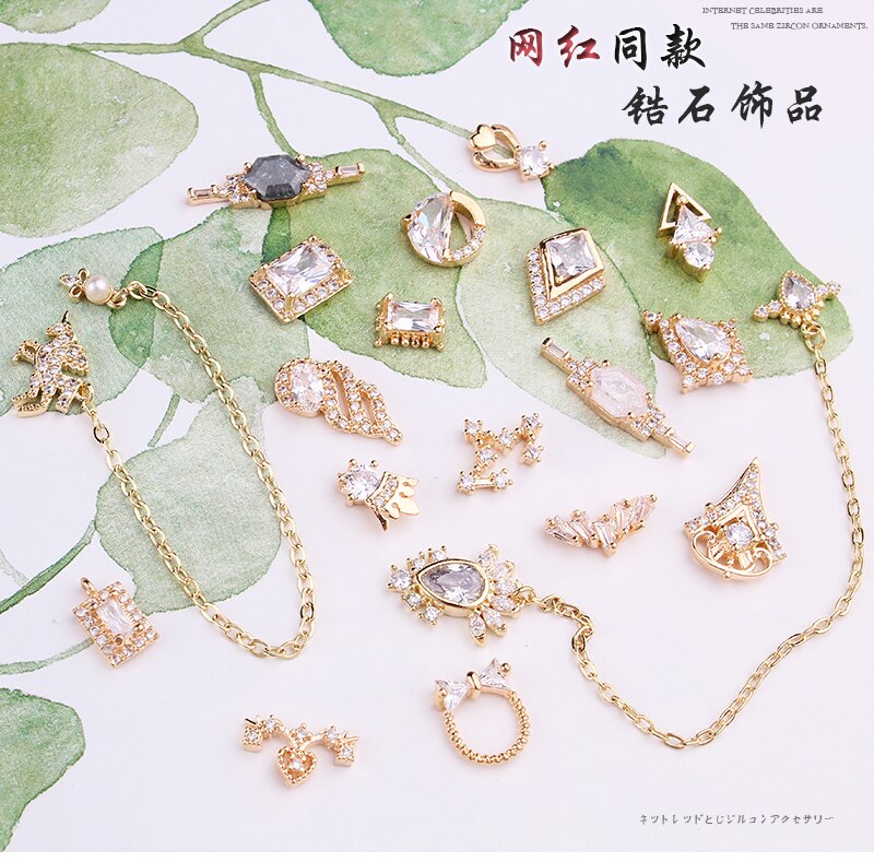 20 stk/parti zirkon krystal diamant 3d smykker japanske neglekunst dekorationer øverste niveau krystal manicure dekorationer