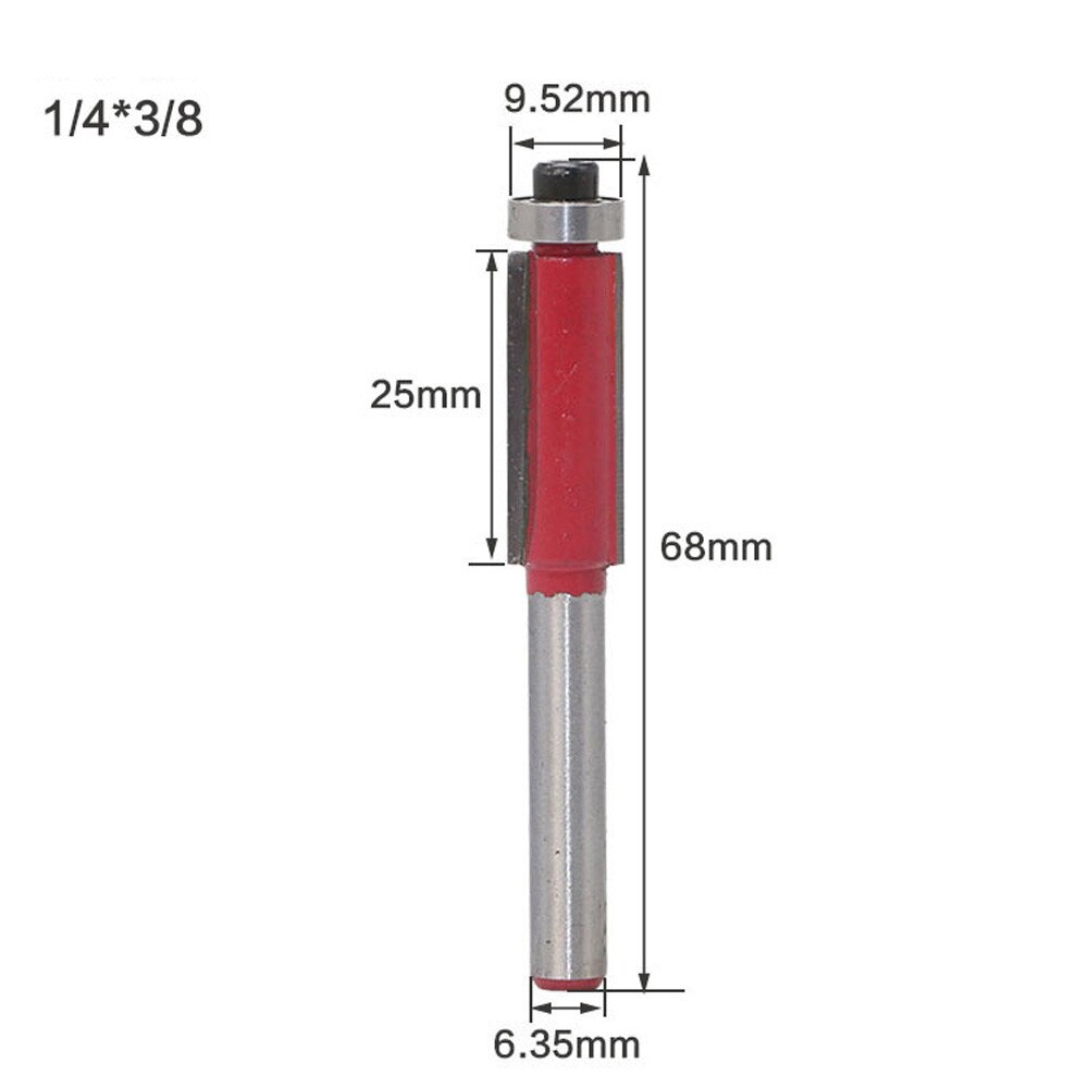 Flush Trim Router Bit Top & Bottom Bearing 1H X 1/4 Shank Woodworking Tool Home Improvement Accessories #30: C