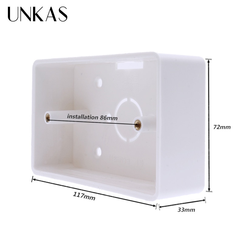 UNKAS External Mounting Box 117mm*72mm*33mm for 118*72mm Touch Switch and USB Socket For Any Position of Wall Surface