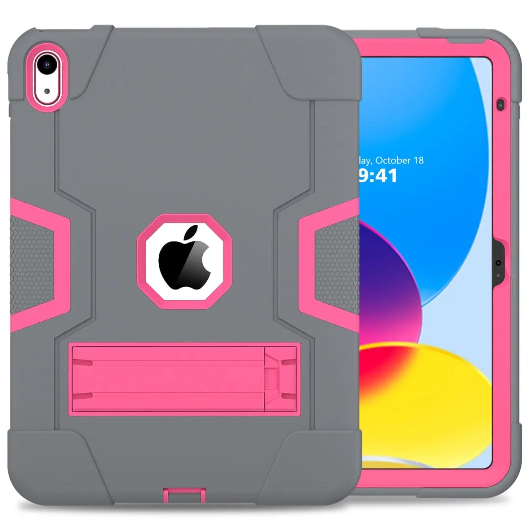 Para Apple IPad 11th Gen A16 2025 Funda con soporte de armadura Funda para IPad 10th 2024 Airbag protección a prueba de golpes carcasa soporte para tableta: 12,4 / YELLOW