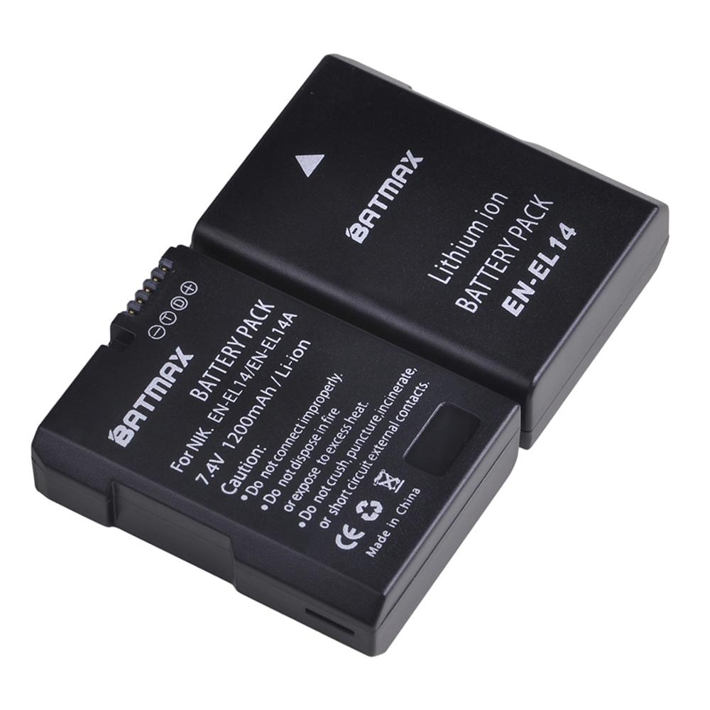 2 uds. EN-EL14 EN EL14 EN EL14a batería + LED cargador USB incorporado para Nikon D3500, D5600, D3300, D5100, D5500, P7100,P7700 P7800