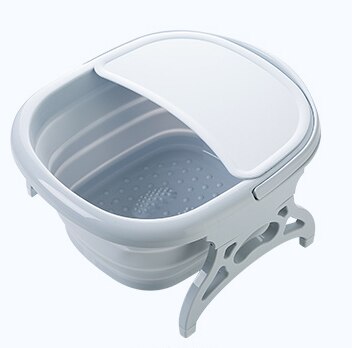 Folding Foot Tub Portable Foot Wash Massage Bucket Covered Heighten Plastic Bucket Large Household Stress Reliever Foot Bucket: gray