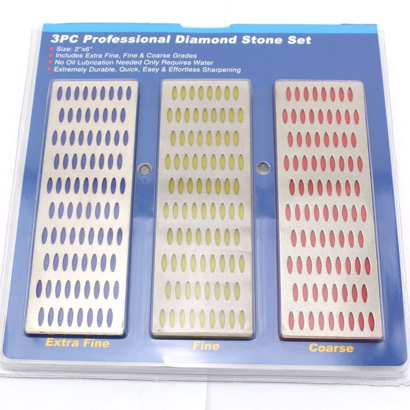 3Pcs 2 "x 6" 240 600 1000 Grit Kit Dunne Platte Diamant Steen Slijpers Grit ILOVETOOL