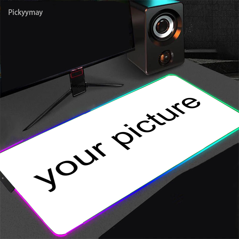 Benutzerdefinierte Mauspad RGB reinweiß MousePad DIY LED Hintergrundbeleuchtung Gamer Licht 90x40cm Gaming Tastatur große Schreibtischunterlage Maus Teppich Matte: 90x40 cm / orange