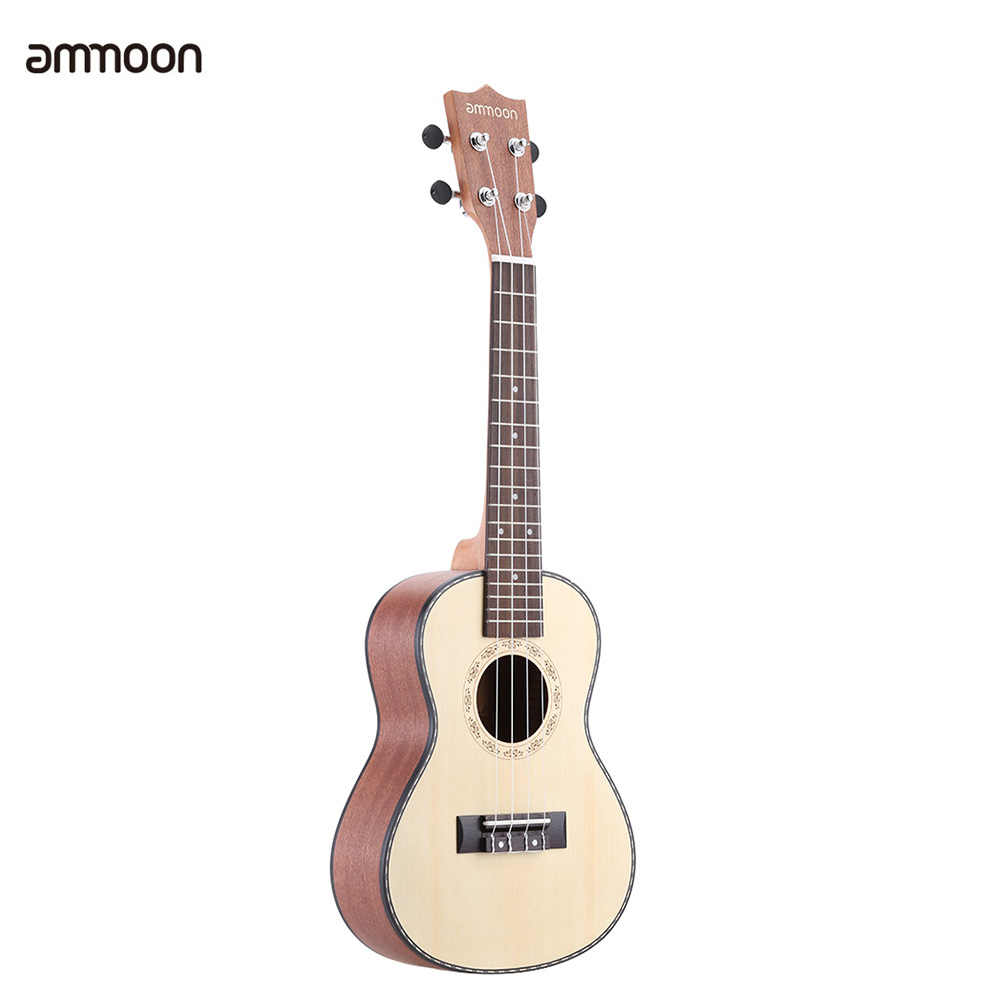 Ammoon-ukelele Sapele de abeto de 24 pulgadas, diapasón de palisandro de 4 cuerdas, instrumento Musical, del día de Año