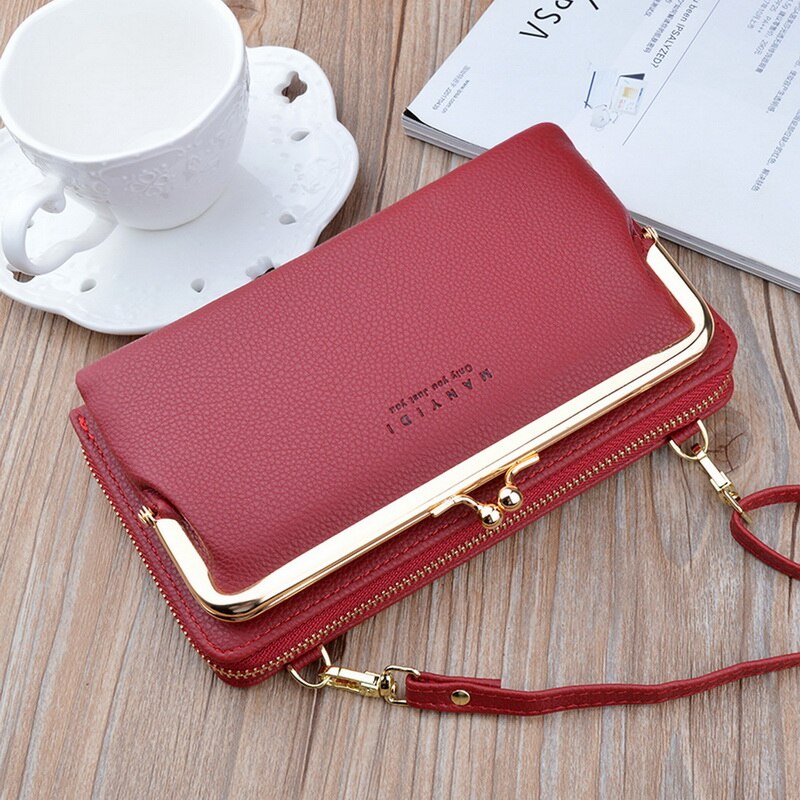 Dames portemonnee merk mobiele telefoon portemonnee grote kaarthouders portemonnee handtas portemonnee clutch messenger schouderbanden tas crossbody: E773279a