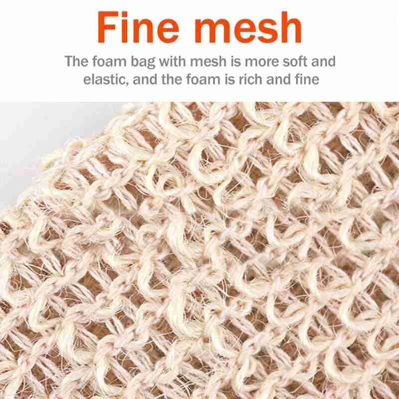 Exfoliating Shower Soap Bag Soap Saver Soap Bags Handmade Sisal Soap Bags Natural mesh Soap Saver Pouch Holder 1pc