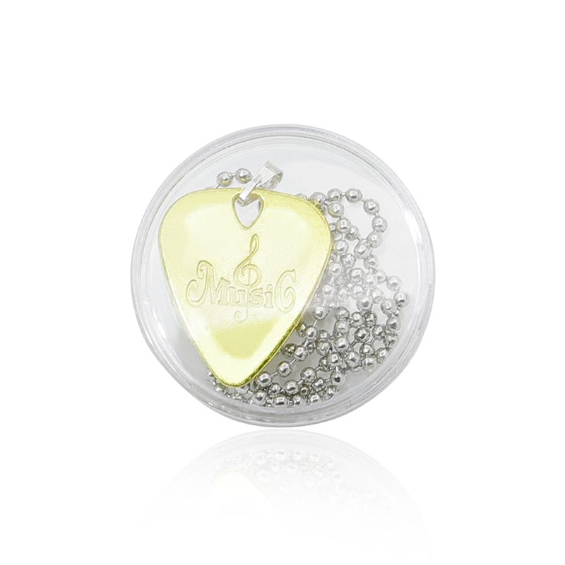 Heren dames gitaar plectrum ketting met verstelbare ketting roestvrij staal muziek