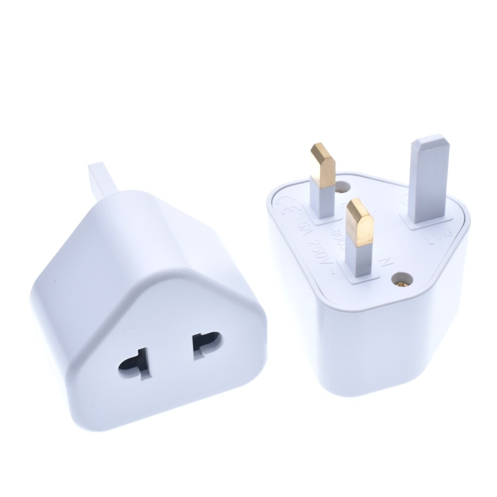 EU US 2 Pin To UK 3 Pin Plug AC Universal Adapter Travel Converter British G Type Standard Input Plug 5A Fuse