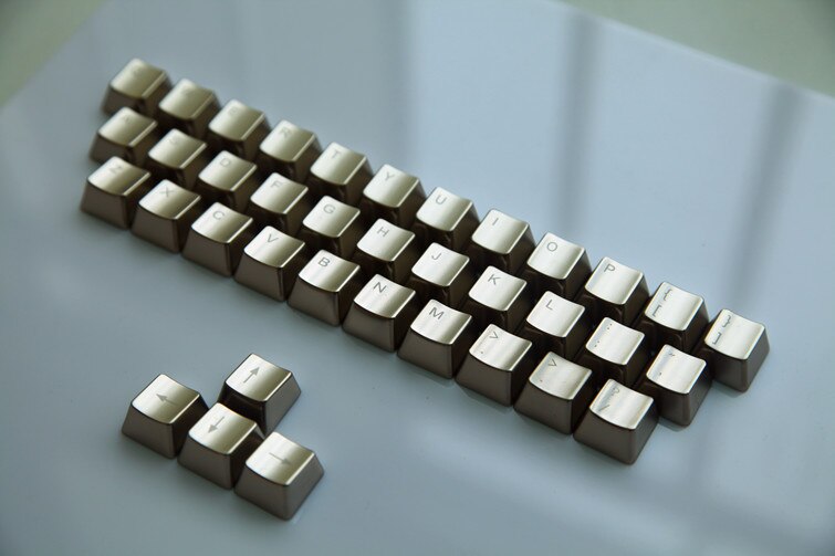 OEM Profil Silver Color Mechanical Keyboard 37 Key Metal Key Caps For Cherry MX Switch Keyboard Zinc Alloy Keycaps